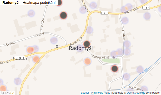 Mapa Radomyšl - Firmy v části obce.