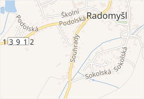 Souhrady v obci Radomyšl - mapa ulice