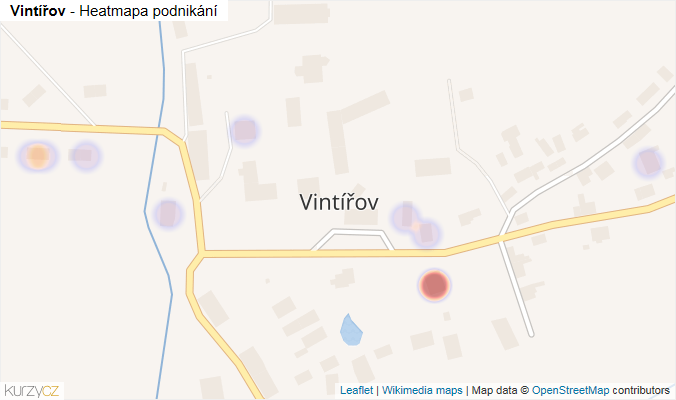 Mapa Vintířov - Firmy v části obce.