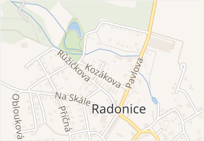 Kozákova v obci Radonice - mapa ulice