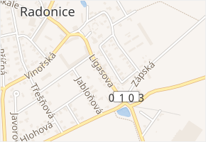 Ligasova v obci Radonice - mapa ulice