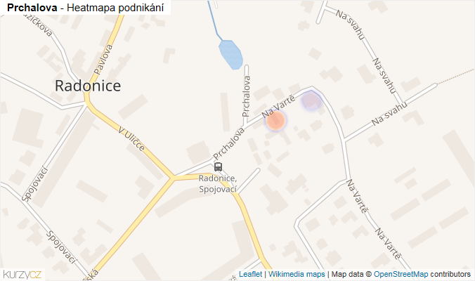 Mapa Prchalova - Firmy v ulici.