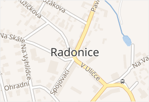 Radonice v obci Radonice - mapa části obce