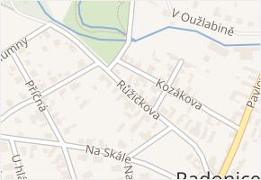 Růžičkova v obci Radonice - mapa ulice