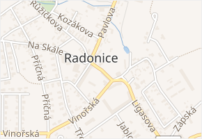 V Uličce v obci Radonice - mapa ulice