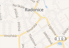 Vinořská v obci Radonice - mapa ulice