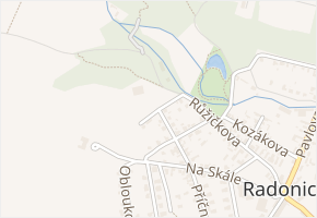 Za humny v obci Radonice - mapa ulice
