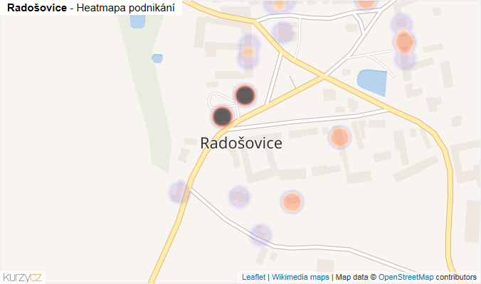 Mapa Radošovice - Firmy v části obce.