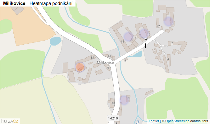 Mapa Milíkovice - Firmy v části obce.