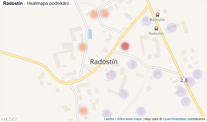 Mapa Radostín - Firmy v části obce.