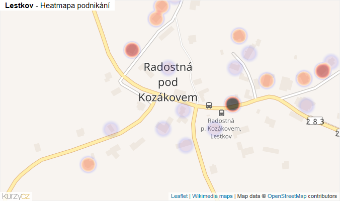 Mapa Lestkov - Firmy v části obce.