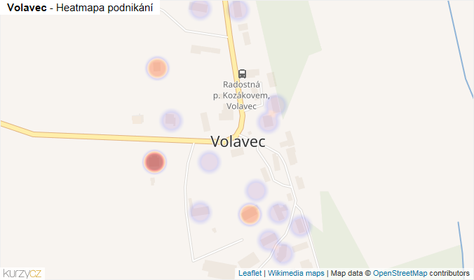 Mapa Volavec - Firmy v části obce.