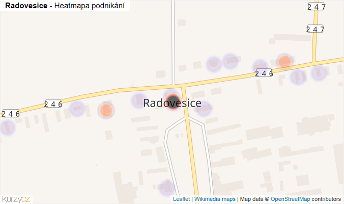 Mapa Radovesice - Firmy v části obce.