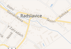 U Kostela v obci Radslavice - mapa ulice
