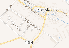 V Zahradách v obci Radslavice - mapa ulice