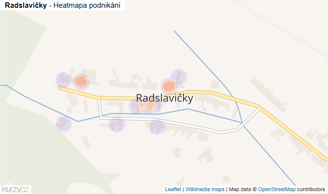 Mapa Radslavičky - Firmy v části obce.