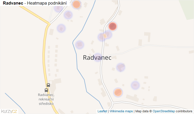 Mapa Radvanec - Firmy v části obce.