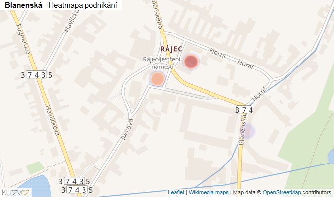 Mapa Blanenská - Firmy v ulici.