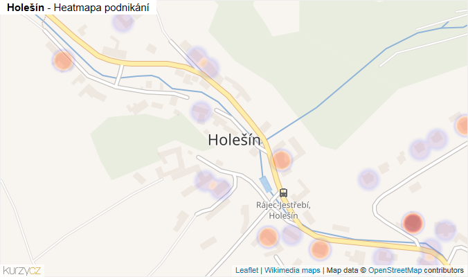 Mapa Holešín - Firmy v části obce.