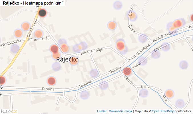 Mapa Ráječko - Firmy v části obce.