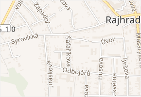 Šafaříkova v obci Rajhrad - mapa ulice