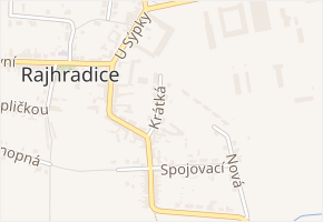 Krátká v obci Rajhradice - mapa ulice