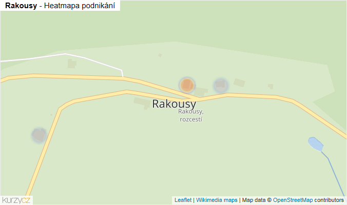 Mapa Rakousy - Firmy v části obce.