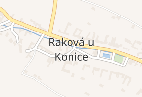 Raková u Konice v obci Raková u Konice - mapa části obce