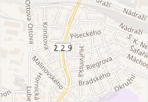 Fibichova v obci Rakovník - mapa ulice