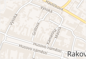 Grillova v obci Rakovník - mapa ulice