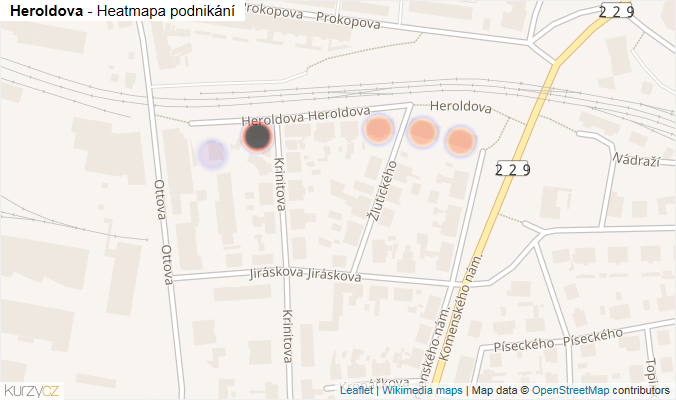 Mapa Heroldova - Firmy v ulici.