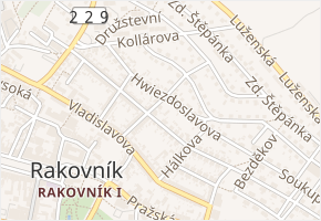 Hwiezdoslavova v obci Rakovník - mapa ulice