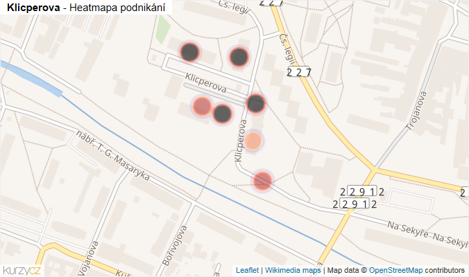 Mapa Klicperova - Firmy v ulici.