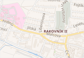 Libertinova v obci Rakovník - mapa ulice