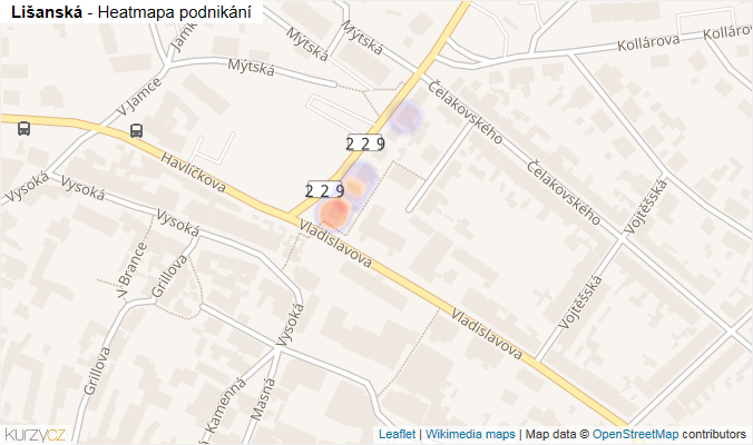 Mapa Lišanská - Firmy v ulici.