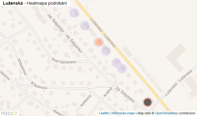 Mapa Luženská - Firmy v ulici.