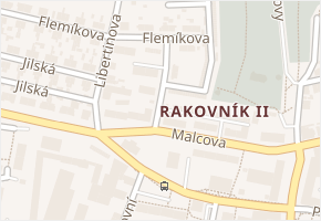 Na Letné v obci Rakovník - mapa ulice