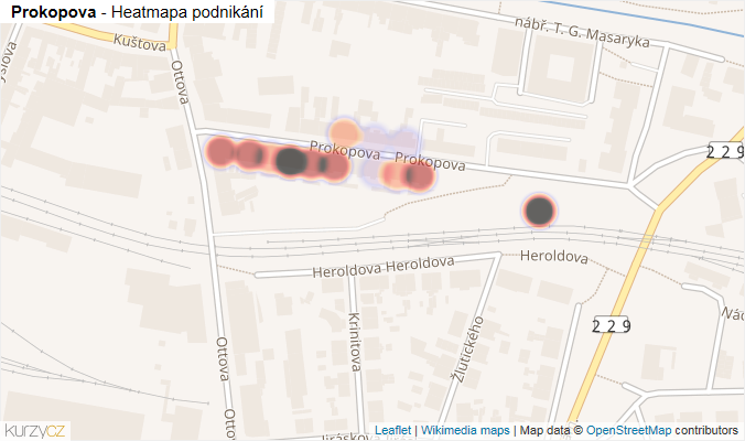 Mapa Prokopova - Firmy v ulici.