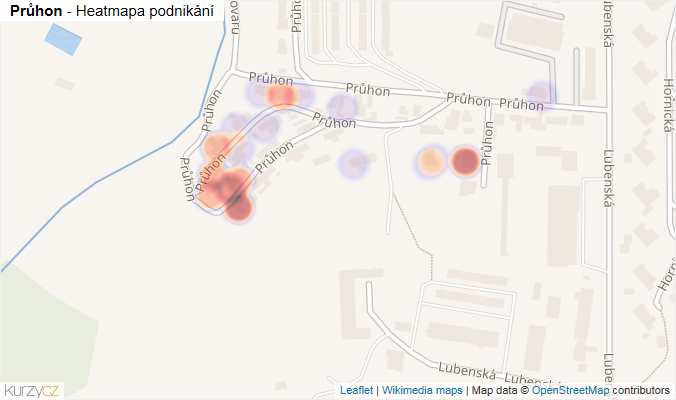 Mapa Průhon - Firmy v ulici.