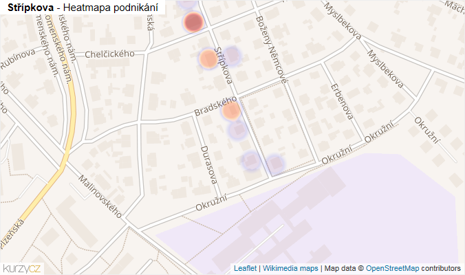 Mapa Střípkova - Firmy v ulici.