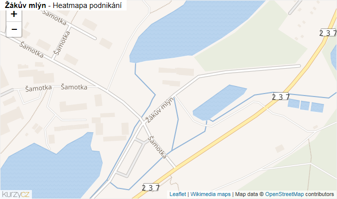 Mapa Žákův mlýn - Firmy v ulici.