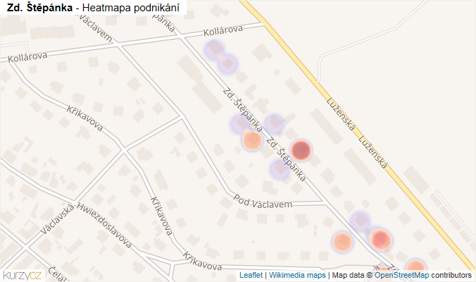 Mapa Zd. Štěpánka - Firmy v ulici.