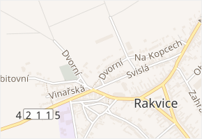 Dvorní v obci Rakvice - mapa ulice