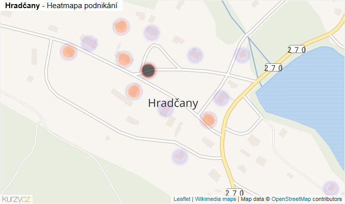 Mapa Hradčany - Firmy v části obce.