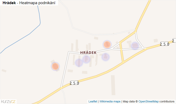 Mapa Hrádek - Firmy v části obce.