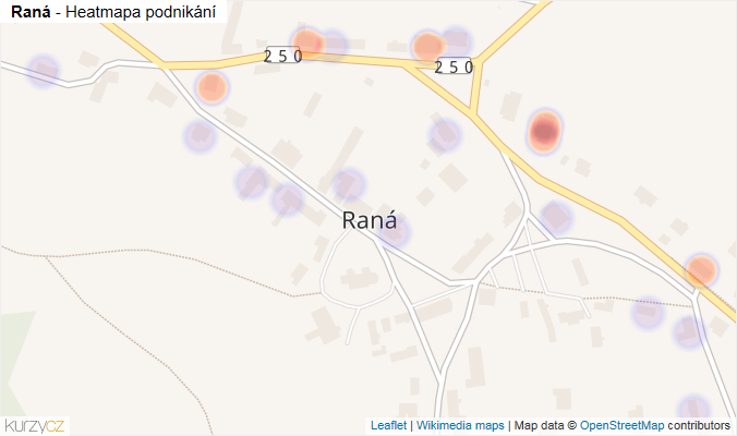Mapa Raná - Firmy v části obce.