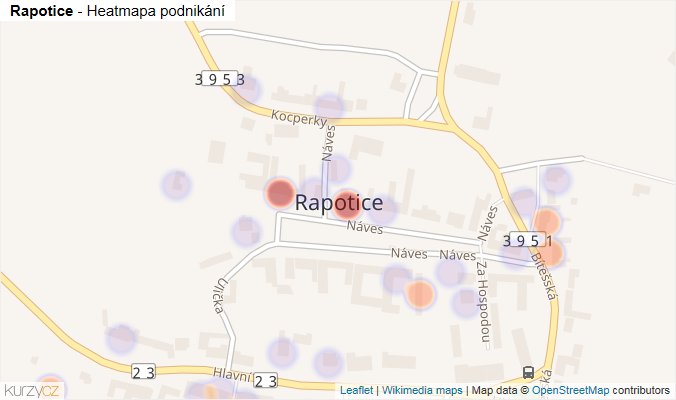 Mapa Rapotice - Firmy v části obce.