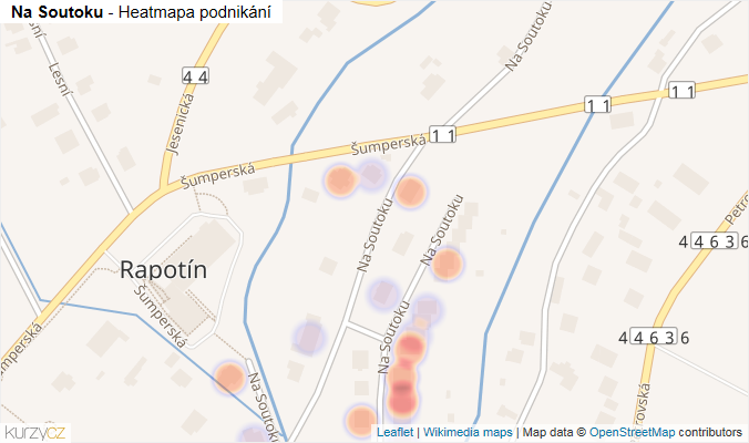 Mapa Na Soutoku - Firmy v ulici.
