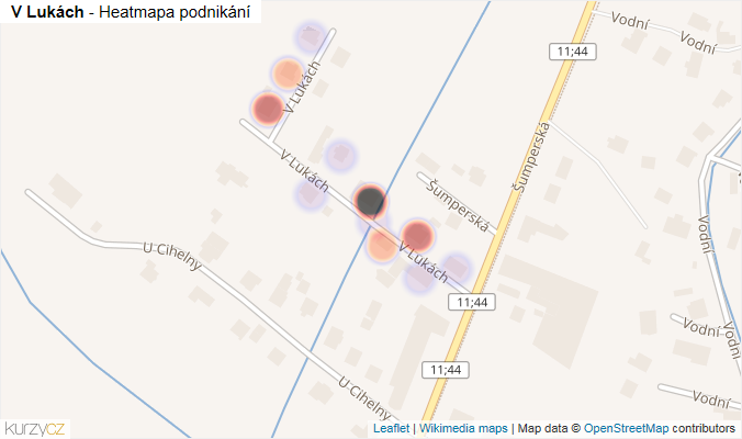 Mapa V Lukách - Firmy v ulici.