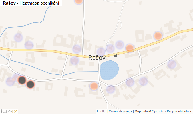 Mapa Rašov - Firmy v části obce.